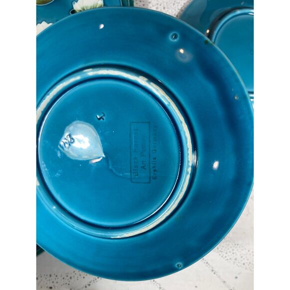 Zell Harmersbach Baden German Art Nouveau Lotus Water Lily Majolica Salad as is - Picture 5 of 11